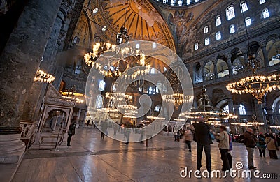 Inside the Aya Sofya Museum, Istanbul Editorial Stock Photo