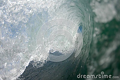 Inside a barreling wave Stock Photo