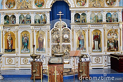 Inside the beautiful Orthodox Church Stock Photo