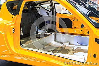 Inside the body of a car Stock Photo