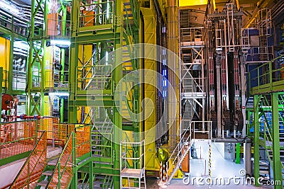 Inside building in cern Editorial Stock Photo