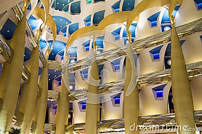 Hotel Burj Al Arab - interior Editorial Stock Photo