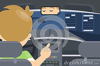 Inside the car. Vector Illustration