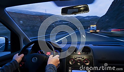 Inside car view Stock Photo