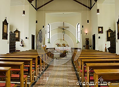 Inside of a catholic church Editorial Stock Photo