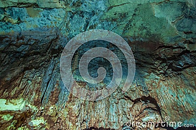 Inside of cave detail, close up stalactite. Heaven Cave in Turkey Stock Photo