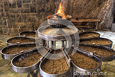 Inside Chak Chak fire temple near Yazd, Iran Stock Photo