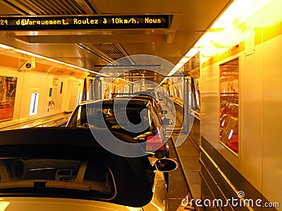 Inside the Channel Tunnel Stock Photo