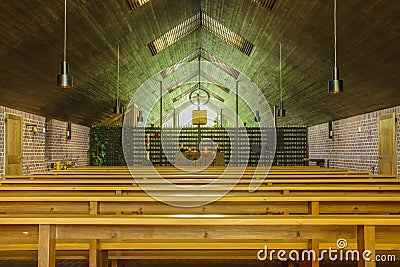 Inside of Church Catholic Carmelite monastery from Dachau Concentration Camp. Editorial Stock Photo