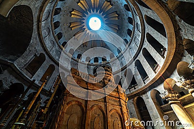 Inside the Church of the Holy Sepulchre in Jerusalem Editorial Stock Photo