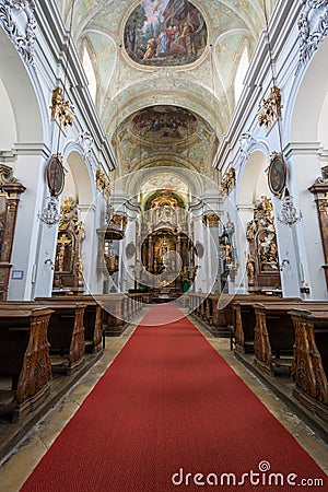 Inside the church of Mariahilf Stock Photo