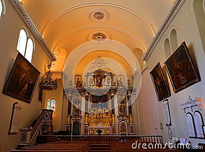 Inside church of Ursuline Monastery of Quebec City Editorial Stock Photo