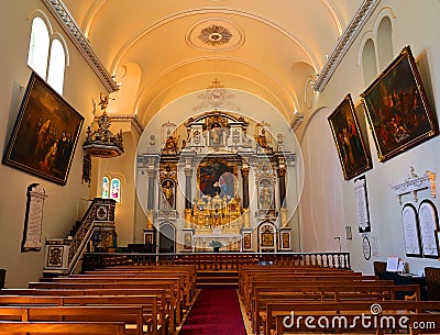 Inside church of Ursuline Monastery of Quebec City Editorial Stock Photo