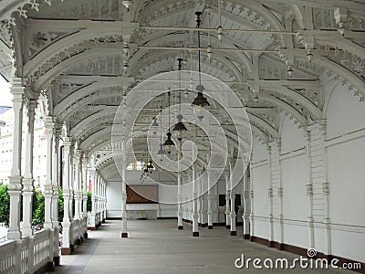 Inside a colonnade, Karlovy Vary Stock Photo