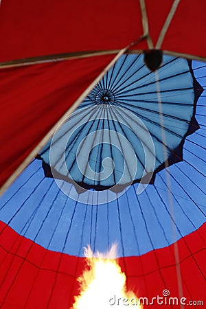 inside a colorful hot air balloon Stock Photo