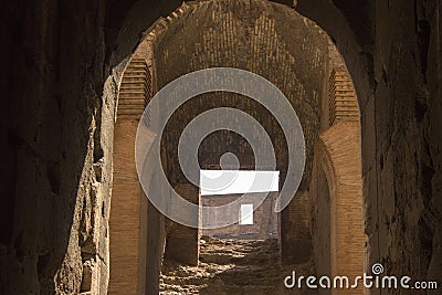 Inside of the Colosseum. A famous gladiator arena Stock Photo
