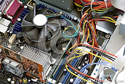 Inside a computer Stock Photo