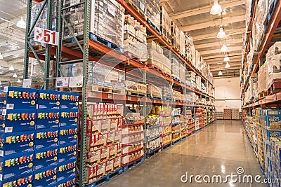 Inside Costco Wholesale store in Seattle, Washington, USA Editorial Stock Photo