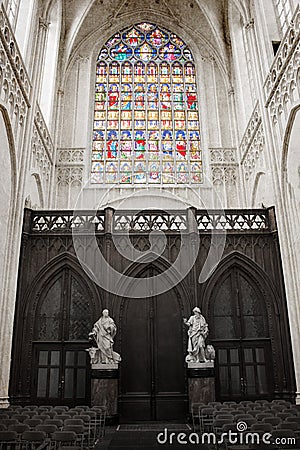 Inside of a creepy old church Editorial Stock Photo