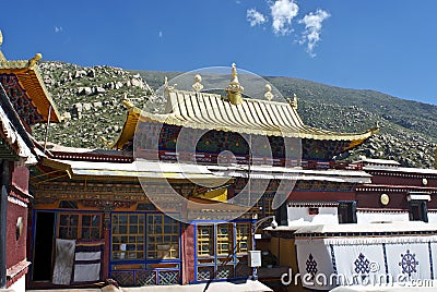 Inside the Drepung Monastery Stock Photo