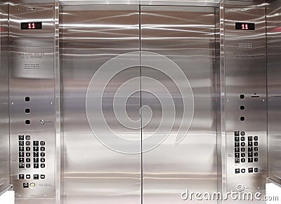Inside elevator lift Stock Photo