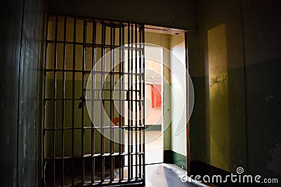 Inside Empty Alcatraz Jail Cell Stock Photo