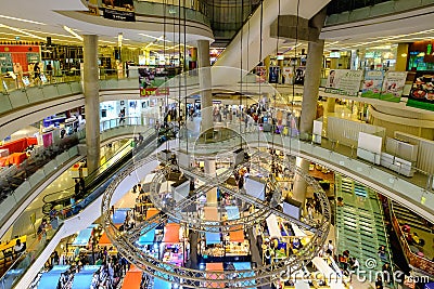 Inside of Esplanade shopping mall in Bangkok. Editorial Stock Photo