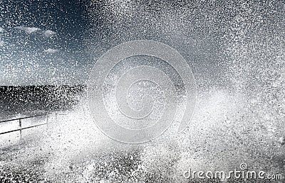 Exploding water wave Stock Photo