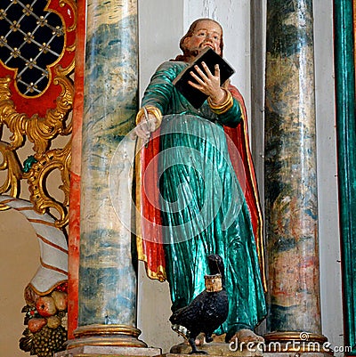 Inside fortified medieval church in Vineyard Valley, Transylvania Stock Photo