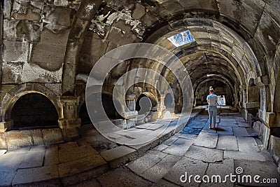 Inside the Selim Caravansaray of Amenia from Inside. Stock Photo