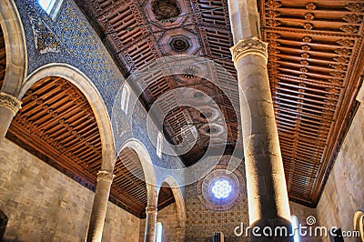 Inside gothic church in Caminha Stock Photo