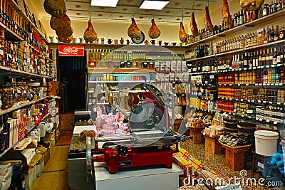 Inside gourmet food store Editorial Stock Photo