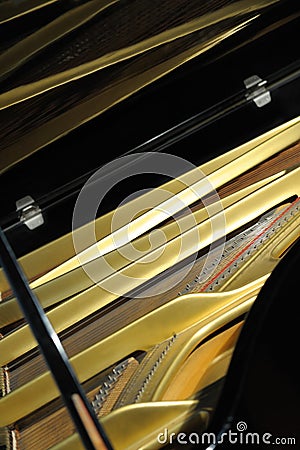 Inside grand piano Stock Photo