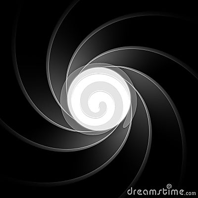 Inside gun barrel.Classical James Bond, agent 007 theme. Vector Illustration