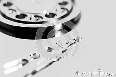 Inside hard drive Stock Photo