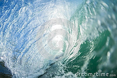 Ocean Swimming Inside Hollow Wave Stock Photo