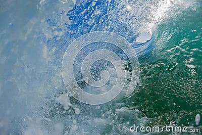 Inside Wave Water Turbulence Stock Photo