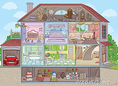 Inside the house Vector Illustration