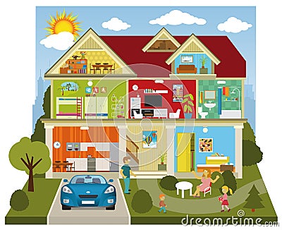 Inside the house Vector Illustration