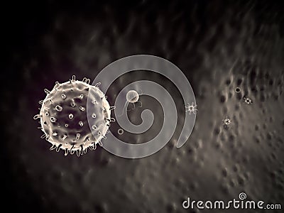 3D illustrations of phagocyte kills viruses Stock Photo