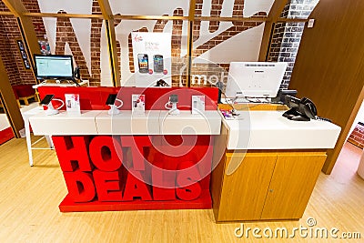 Inside Interior of a Virgin Mobile Store Editorial Stock Photo