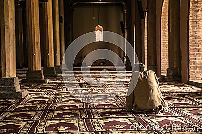 Inside jama masjid mosque Srinagar Prayer Editorial Stock Photo