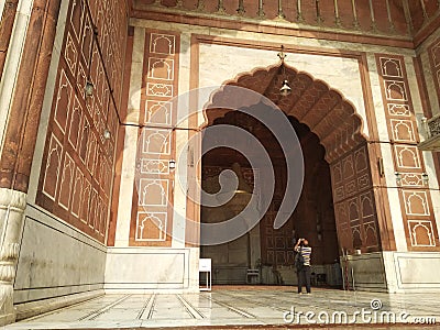 Inside jama masjid Editorial Stock Photo