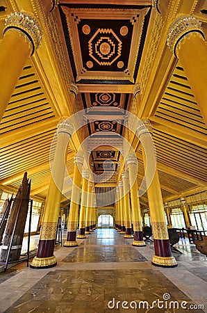 Inside Kambawzathardi Golden Palace Stock Photo