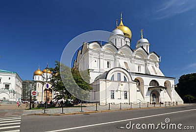 Inside Kremlin. View of Ivan the Great Bell Tower, Assumption Ca Editorial Stock Photo