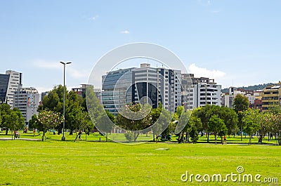 Inside La Carolina park in Quito, Ecuador Editorial Stock Photo