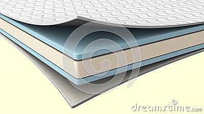 The inside of a latex mattress. Stock Photo