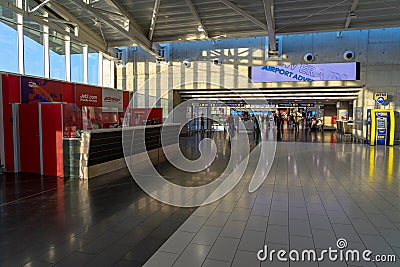 inside the lobby of Larnaca airport on a busy day with passengers. September 2023. Editorial Stock Photo