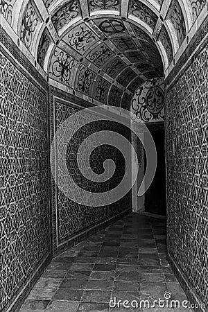 Inside look of the Tomar, The Convent of Christ, in Portugal Editorial Stock Photo