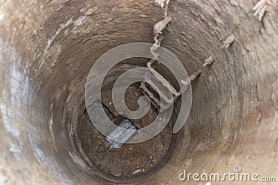 Inside of manhole Stock Photo